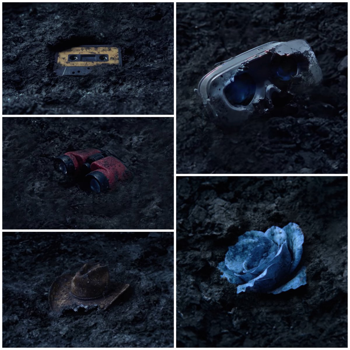 The way all the items is the reference for zb1 past album
 
Cassette tape - Cinema Paradise 
VR headset - Blue Paradise 
Binoculars - Melting Point
Cowboy hat - You Had Me at Hello
Blue Rose - Youth in the Shade