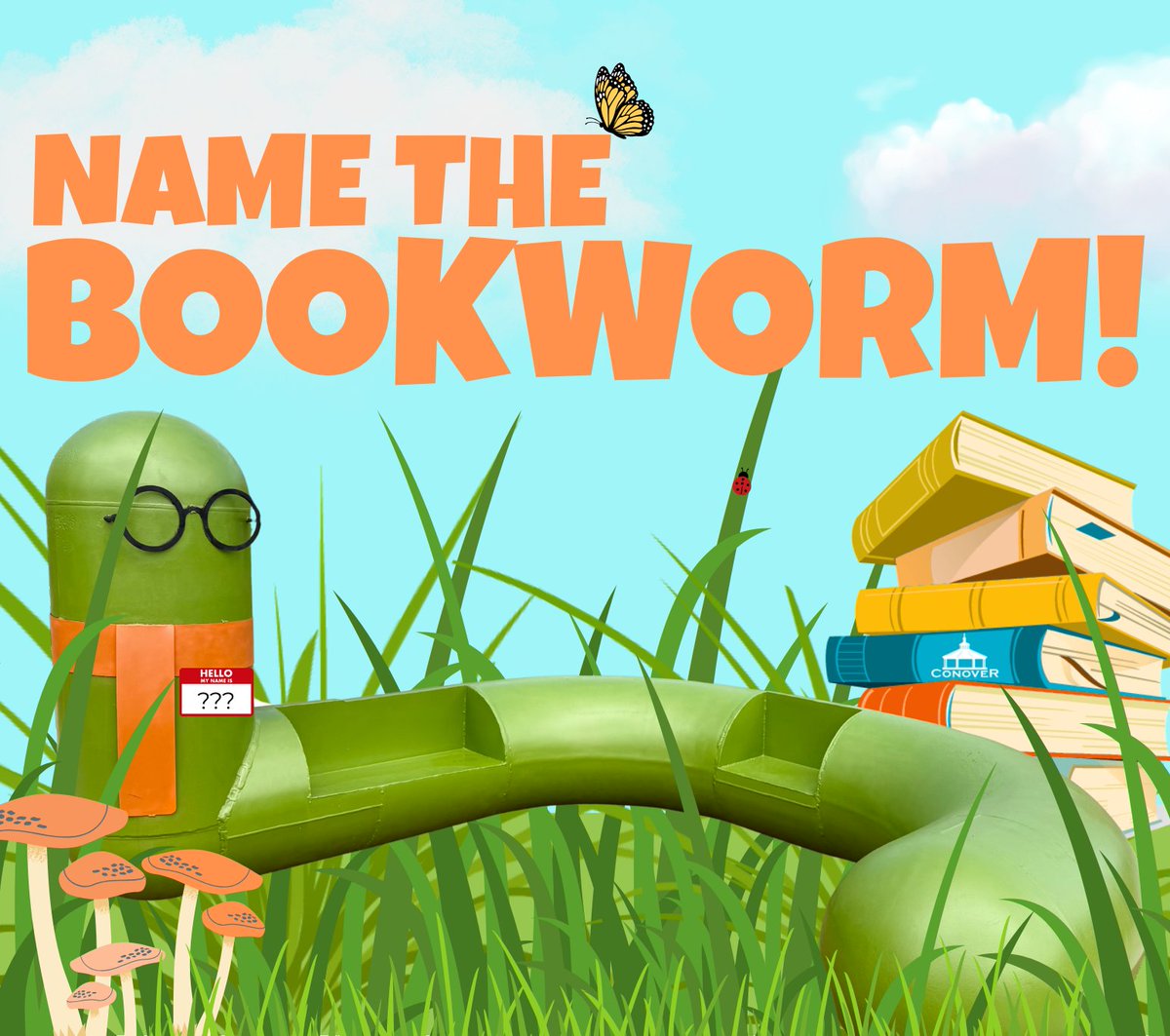 📚 Do you have the perfect name?! We want to hear it! 📍Located in front of Conover Station, the bookworm is part of the new reading garden that will be opening very soon! 

Submit your name here --&gt;  bit.ly/3HVZ9iK