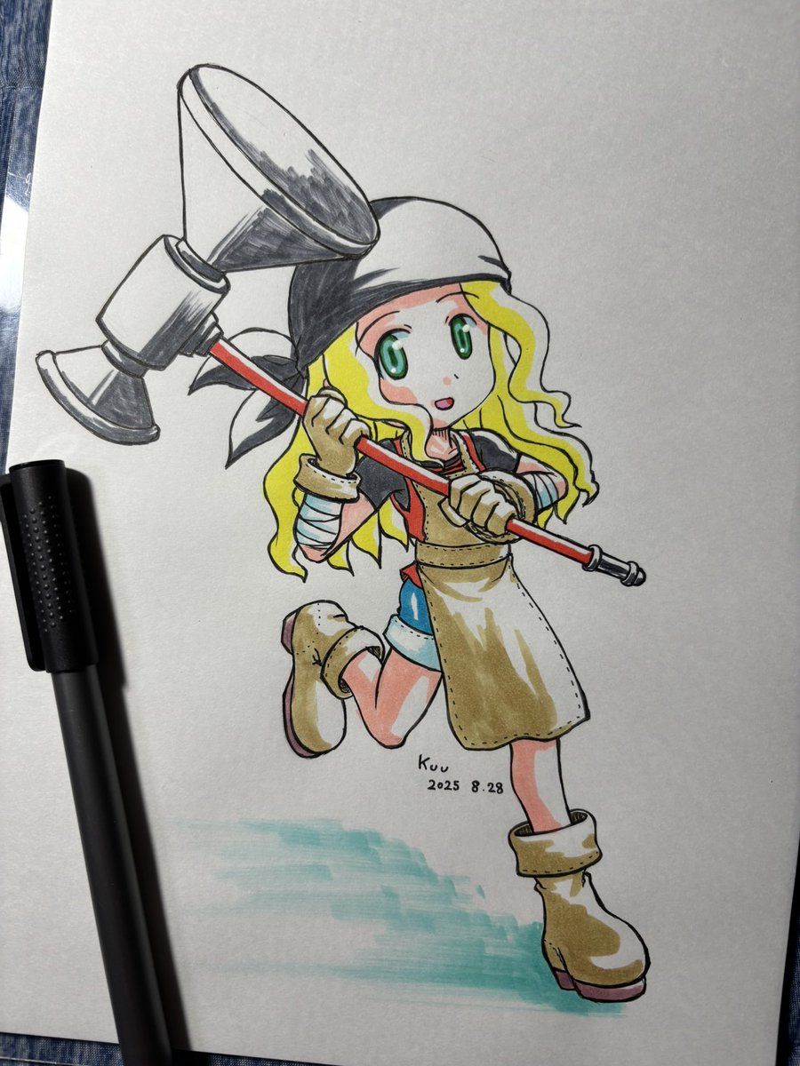 今日はマッタリとウチのコrkgk。
職人さん的な脳内設定だが未だに何を作ってるのか描いてる本人すら知らぬし誰がこんな(気楽に描くには)扱いのめんどくさいハンマーをディフォルトで持たせたのか…(殴)