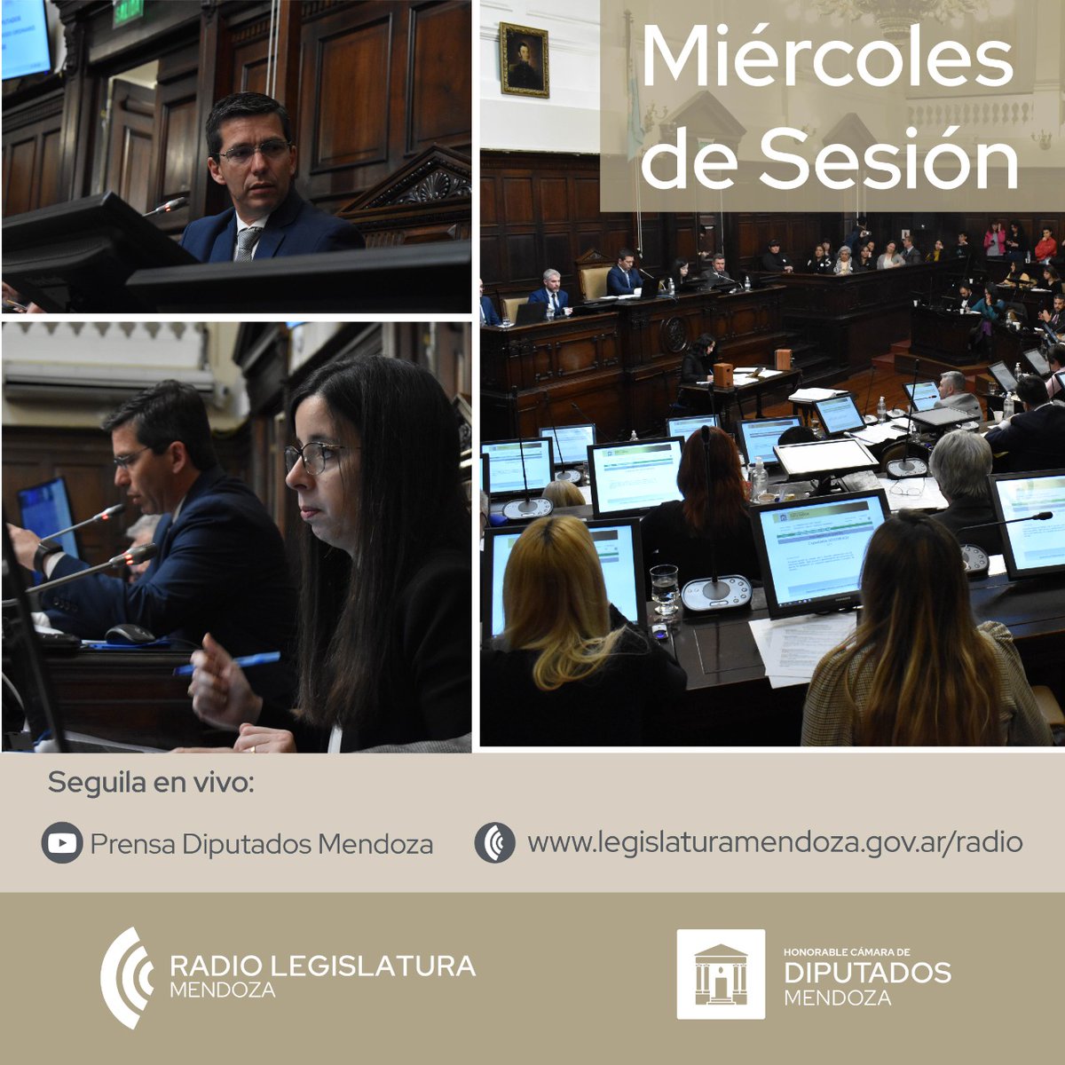 #PeriodoOrdinario
#MiércolesDeSesión
#Sesiones2025
Comenzó la Sesión de Diputados Mendoza

Para seguir la Sesión en vivo:
youtube.com/watch?v=XFU4LC…

O a través de Radio Legislatura en
hcdmza.gob.ar
legislaturamendoza.gov.ar/radio/