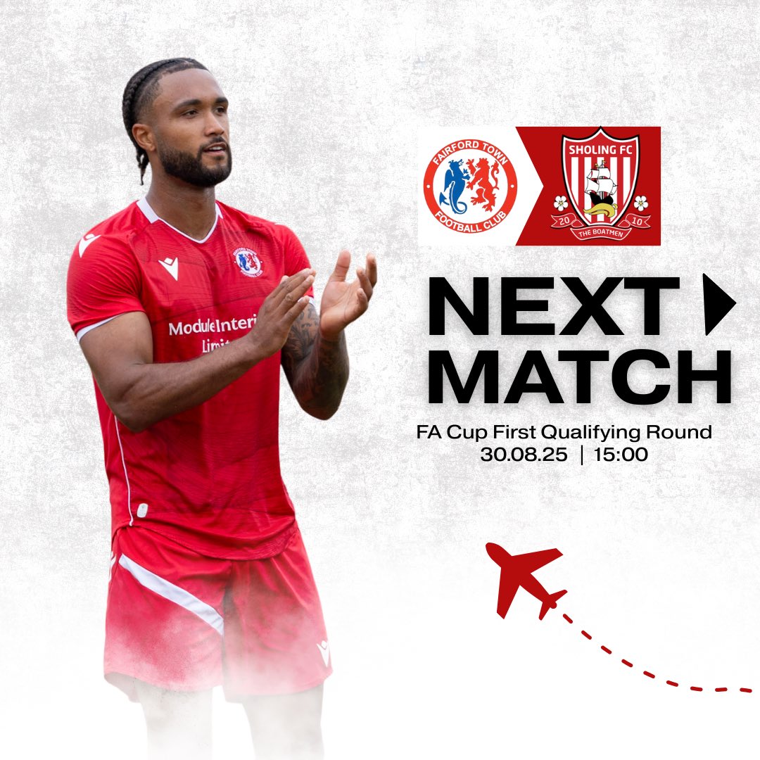 𝐍𝐞𝐱𝐭 𝐔𝐩…

It’s a big one as we come up against Southern League Premier South league leaders <a href="/sholingfc/">Sholing FC</a> at Cinder Lane in the <a href="/EmiratesFACup/">Emirates FA Cup</a>…

✈️🔴⚪️