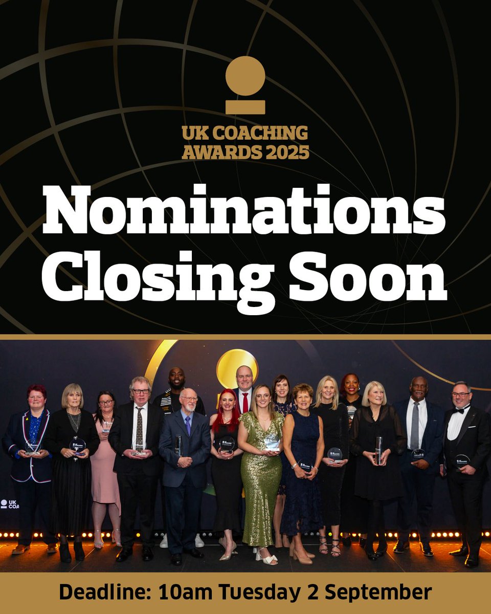 Do you know a coach who should be standing here? 👇

Nominations close on Tuesday 2nd September at 10am! 

Tell us about your great coach 👇
bit.ly/3HMj5V0
