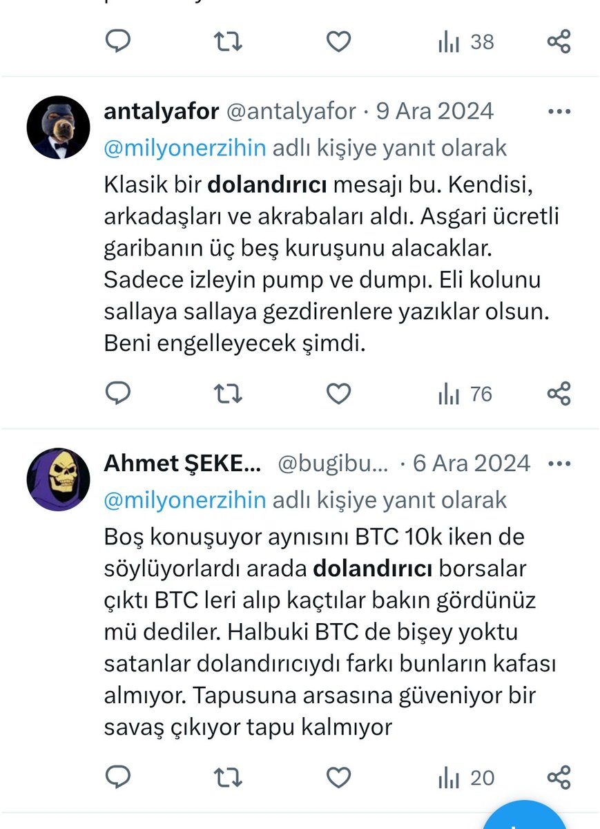 <a href="/milyonerzihin/">cryptohakan 🇹🇷</a> <a href="/erhanunall/">Erhan Ünal 🐂</a> Sen bence kimseye dolandırıcı deme elma yanaklı gürbüz çocuk 😂coin şilleyip milleti dolandırmışsın ahanda capsleri duruyor. Nigella twitlerini de silmişsin botçu bebe 😂😂