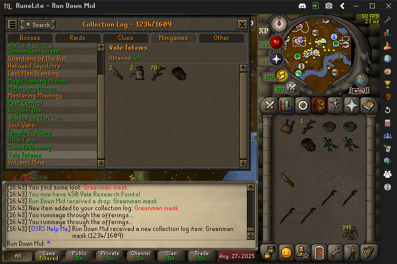rdm_osrs's tweet photo. vale totems done! 450 pulls https://t.co/fjeyHbJ2dz