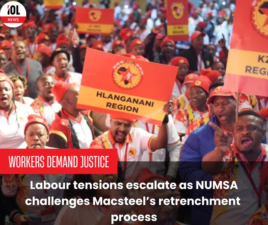 IOL's tweet photo. NUMSA slams Macsteel over forced retrenchments and inadequate severance pay.
#NUMSA #Macsteel #LabourRights #Retrenchment
Read on https://t.co/M0Km8GAY9S https://t.co/DvAMVnMVAN