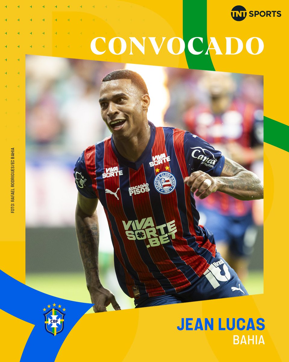 JEAN LUCAS É SELEÇÃO! 🤩🇧🇷 O meia do Bahia foi convocado pelo técnico Carlo Ancelotti no lugar de Joelinton, cortado por lesão, para defender a Seleção Brasileira nos próximos compromissos contra Chile e Bolívia, pelas Eliminatórias. Tem espaço pra ele no time titular?