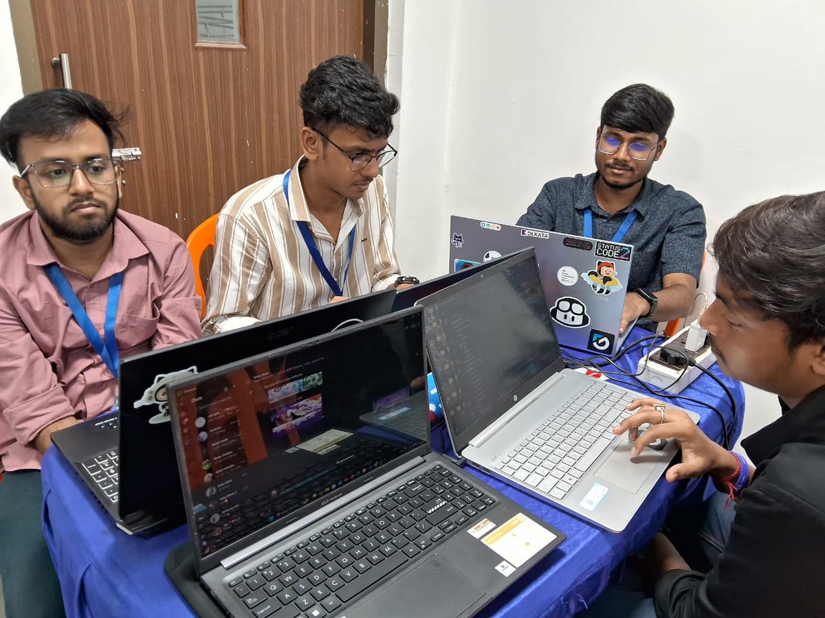 Indra23330's tweet image. Just wrapped up my first-ever hackathon 🏆 with team D_Tech_code at #StatusCode2, organized by IIIT Kalyani @ IISER Kolkata!
36 hrs of 💻 coding, 🐞 debugging & 💡 innovation under the Open Innovation Track — an unforgettable experience with an amazing team 🙌
#hackathon #Web2