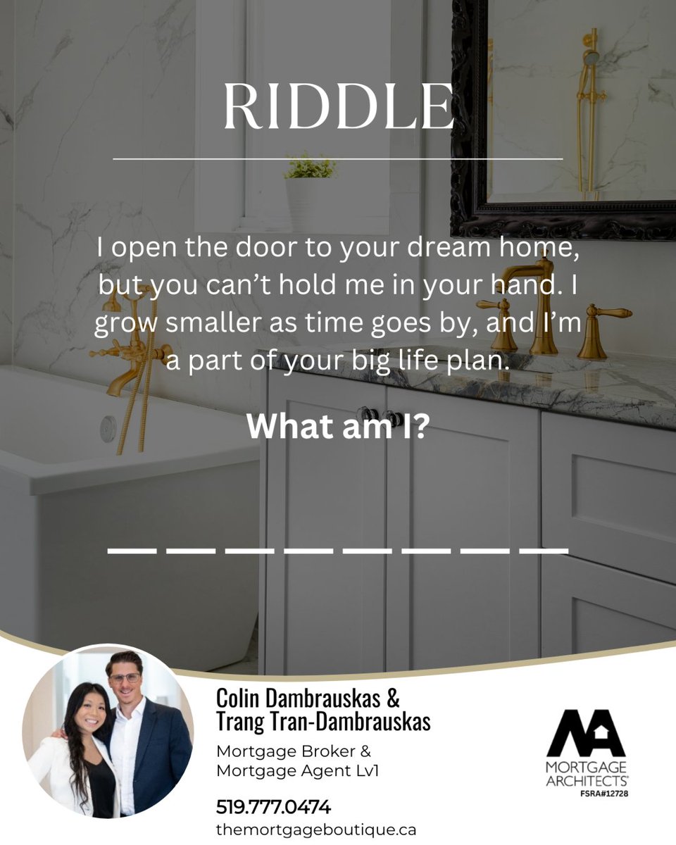 colindmortgages's tweet image. Can you solve this riddle? It&apos;s all part of finding your dream home. What am I? Share your answer!

#riddlemethis #dreamhome
