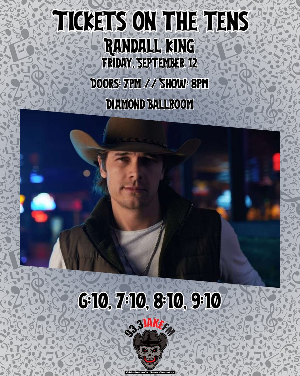 Hey y'all! Tune in tomorrow morning for a chance to win tickets to see Randall King on September 12 at the Diamond Ballroom! - Jake