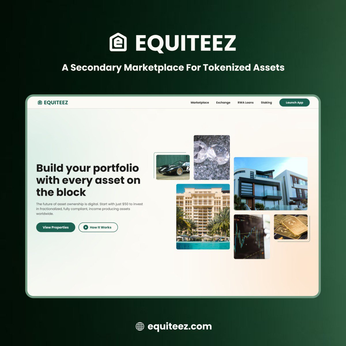 CRYST⚡☄️ (Ø,G) ꧁IP꧂ (@0xcrystals) on Twitter photo Equiteez on Mavryk
Quite surprised how alot of people haven't heard about <a href="/equiteezdotcom/">Equiteez | Future of Asset Ownership | #RWA's</a> on Mavryk before, anyways, let's get into it...
What Is Equiteez?
Equiteez is a digital secondary RWA marketplace built on the <a href="/MavrykNetwork/">Mavryk Network | Tokenizing $10B in RWAs</a>, designed for fractional investment in Equiteez on Mavryk
Quite surprised how alot of people haven't heard about <a href="/equiteezdotcom/">Equiteez | Future of Asset Ownership | #RWA's</a> on Mavryk before, anyways, let's get into it...
What Is Equiteez?
Equiteez is a digital secondary RWA marketplace built on the <a href="/MavrykNetwork/">Mavryk Network | Tokenizing $10B in RWAs</a>, designed for fractional investment in
