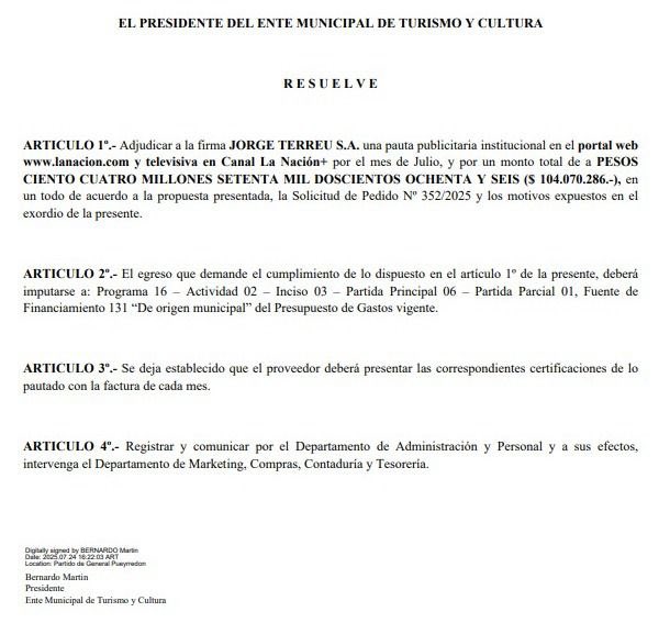 Ey, Montenegro… pasan los días y no vas a decir ni una palabra sobre el escándalo de las coimas en discapacidad.
Mirá que ya te pusiste el buzo violeta, pero tu silencio aturde.

Claro, ayuda bastante tener 3.800 millones en pauta para blindarte mediáticamente… solo en lo que