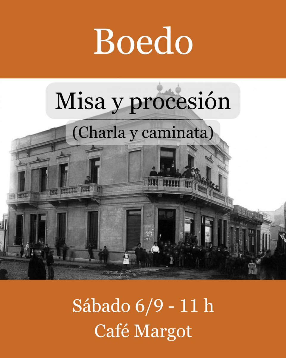 AGENDEN. Sáb 6/9 nueva Misa de 11. El sermón girará en torno al tango, al fútbol, la literatura y los cafés boedianos. CAFÉ MARGOT, BOEDO 857. 
Al finalizar salimos de caminata por la Av. Boedo. Duración 2h. Sin inscripción previa. Se aceptan donaciones para sostener el culto.