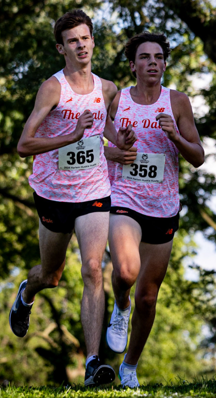 <a href="/runHCXC/">HCXC + TF</a> opened the season last night at home against Benet &amp; Fenwick. Due to a boneheaded error made by us coaches, the top 15 frosh/soph kids missed the turn for the finish and ran an extra 800. Welcome to XC!
We got it figured out far the varsity: Miller &amp; Krueger led the way.