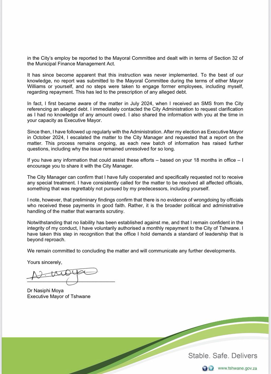 Andrรฉ Coetzee (@afcoetzee) on Twitter photo A DA administration approved payments to 78 senior officials, ignored their own mayorโs directive to address the matter, left it unresolved for years, and now they have the audacity to accuse <a href="/nasiphim/">Dr Nasiphi Moya</a> of unethical conduct?
Spare us the hypocrisy <a href="/CilliersB/">Cilliers Brink</a> <a href="/JordiGriff/">Jordan Griffiths</a>.
๐ฎ A DA administration approved payments to 78 senior officials, ignored their own mayorโs directive to address the matter, left it unresolved for years, and now they have the audacity to accuse <a href="/nasiphim/">Dr Nasiphi Moya</a> of unethical conduct?
Spare us the hypocrisy <a href="/CilliersB/">Cilliers Brink</a> <a href="/JordiGriff/">Jordan Griffiths</a>.
๐ฎ