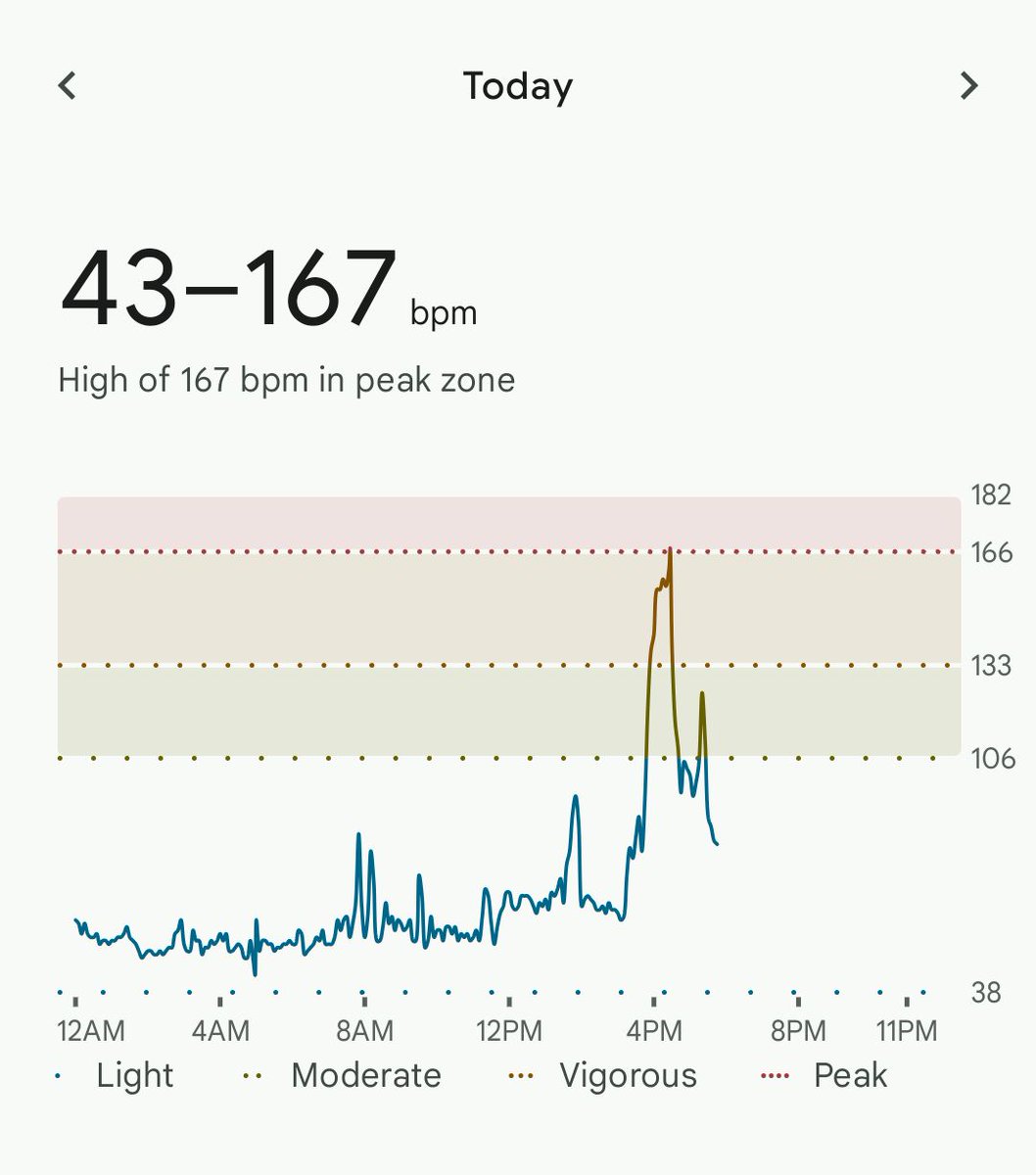 Also tracking with Fitbit today.
HR range from 43-167. :D

I was actually quite energetic even tho I'm having extremely bad sleep due to night temperature.
