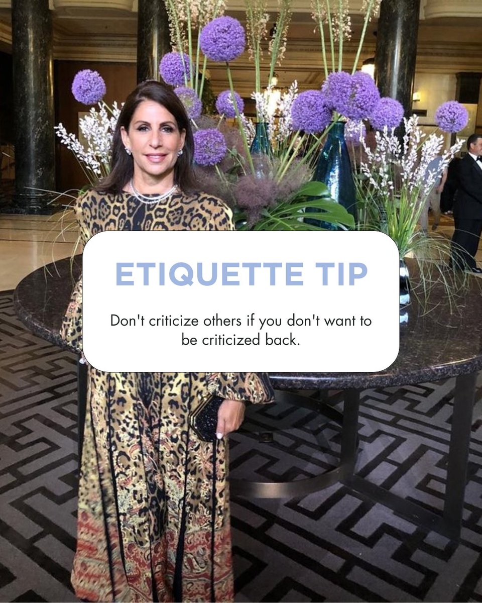 goldenrulesgal's tweet image. Etiquette 101: If you wouldn’t want it said about you, don’t say it about someone else.

Curious how to handle tricky situations with poise? Let’s talk: lisagrotts.com/zoom-with-lisa/

#ProtocolMatters #MannersMatter #etiquettetips #etiquette #etiquettecoach