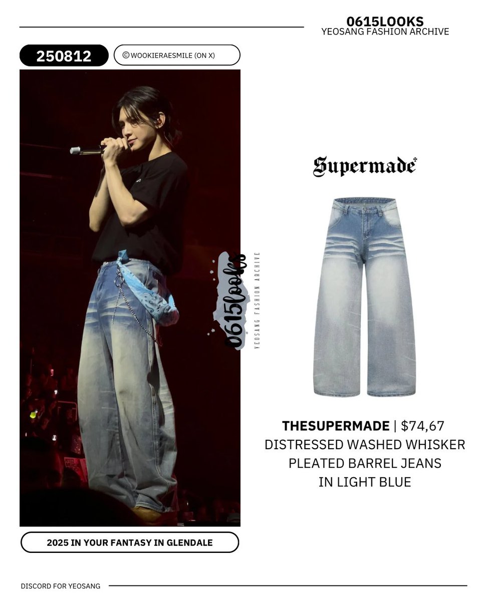 0615LOOKS's tweet photo. 250812 2025 In Your Fantasy in Glendale

Yeosang of @ATEEZofficial looks awesome in @Thesupermade 

#YEOSANG #여상 #ヨサン #ATEEZ #Thesupermade #Supermade https://t.co/Zy19LMdn1F