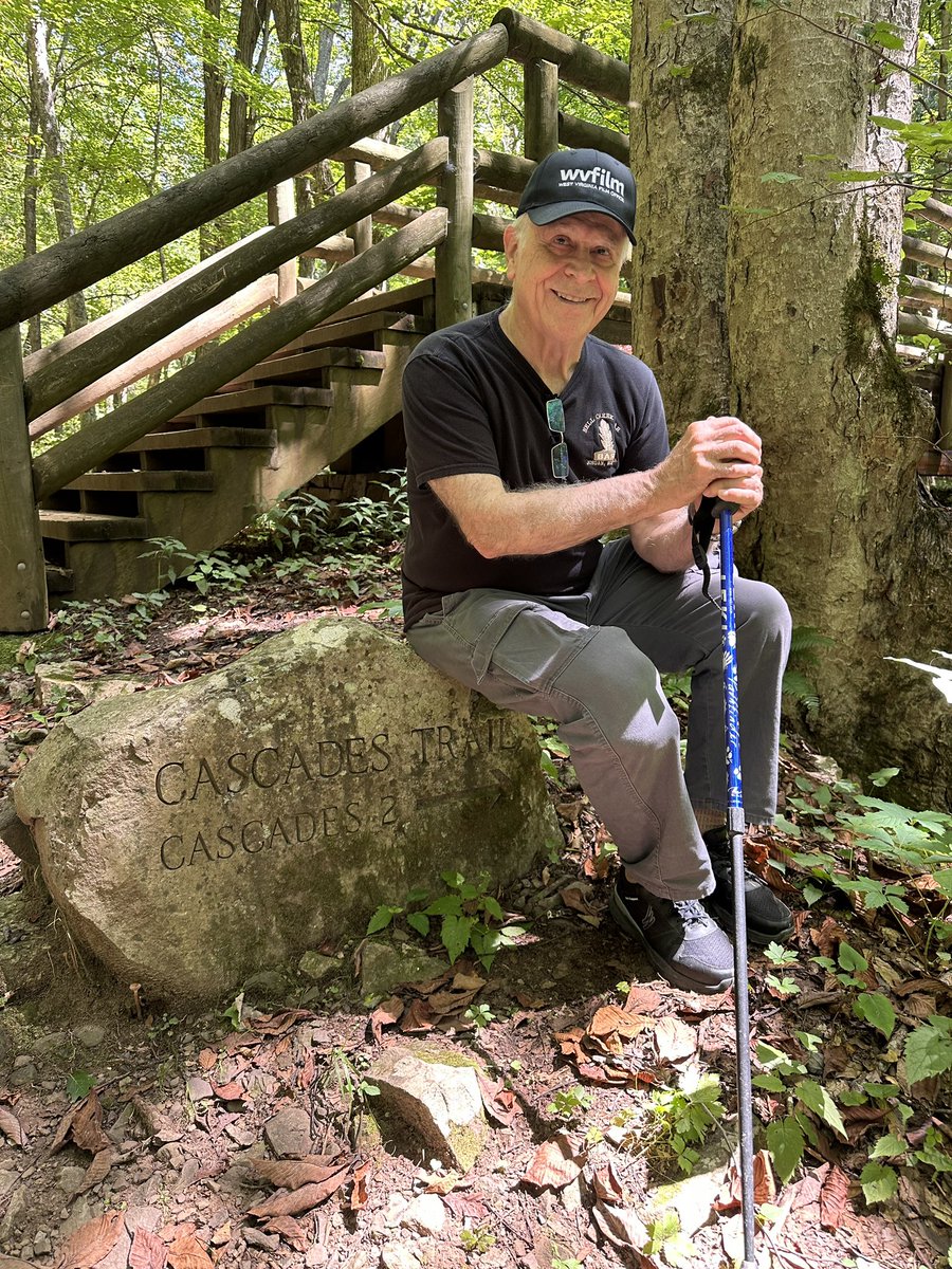 Hiking to Cascade Falls, VA. Rise of 700 feet elevation over 2.2 miles. Challenging. But fun.