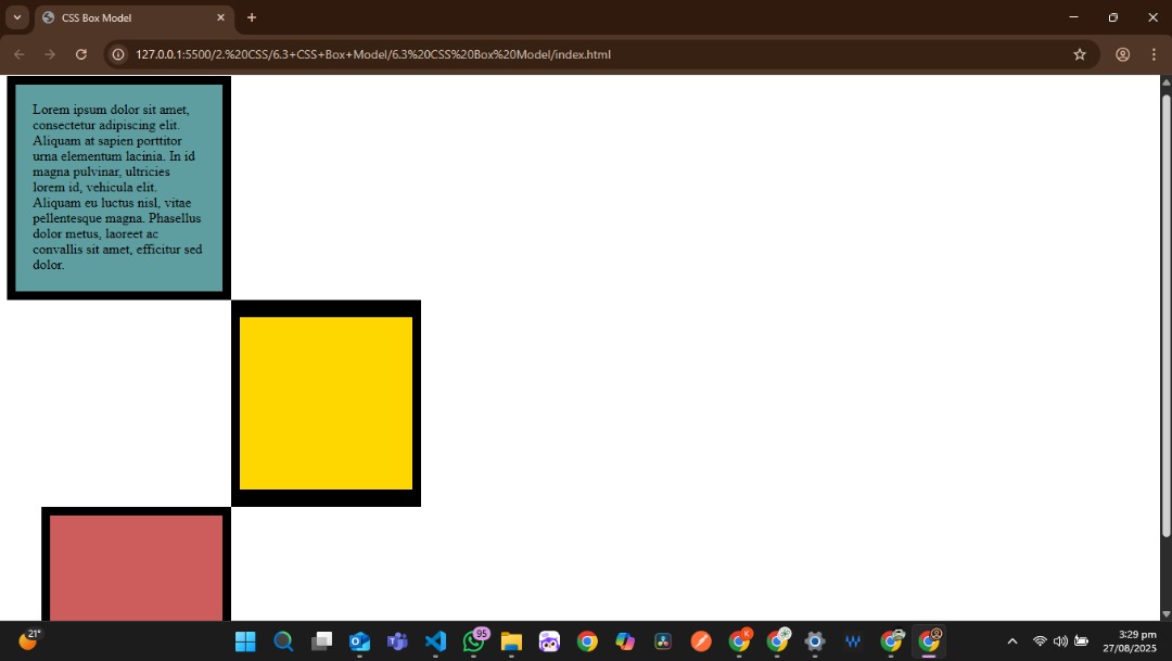 rasak_code's tweet image. Today I covered Margin, Padding, and Border in CSS 📚✨
Understanding how spacing works between and inside elements is making my layouts look cleaner and more professional.
#CSS #WebDevJourney #FrontendDevelopment #CodingLife #LearnToCode #CodeNewbie #NextGenCoders