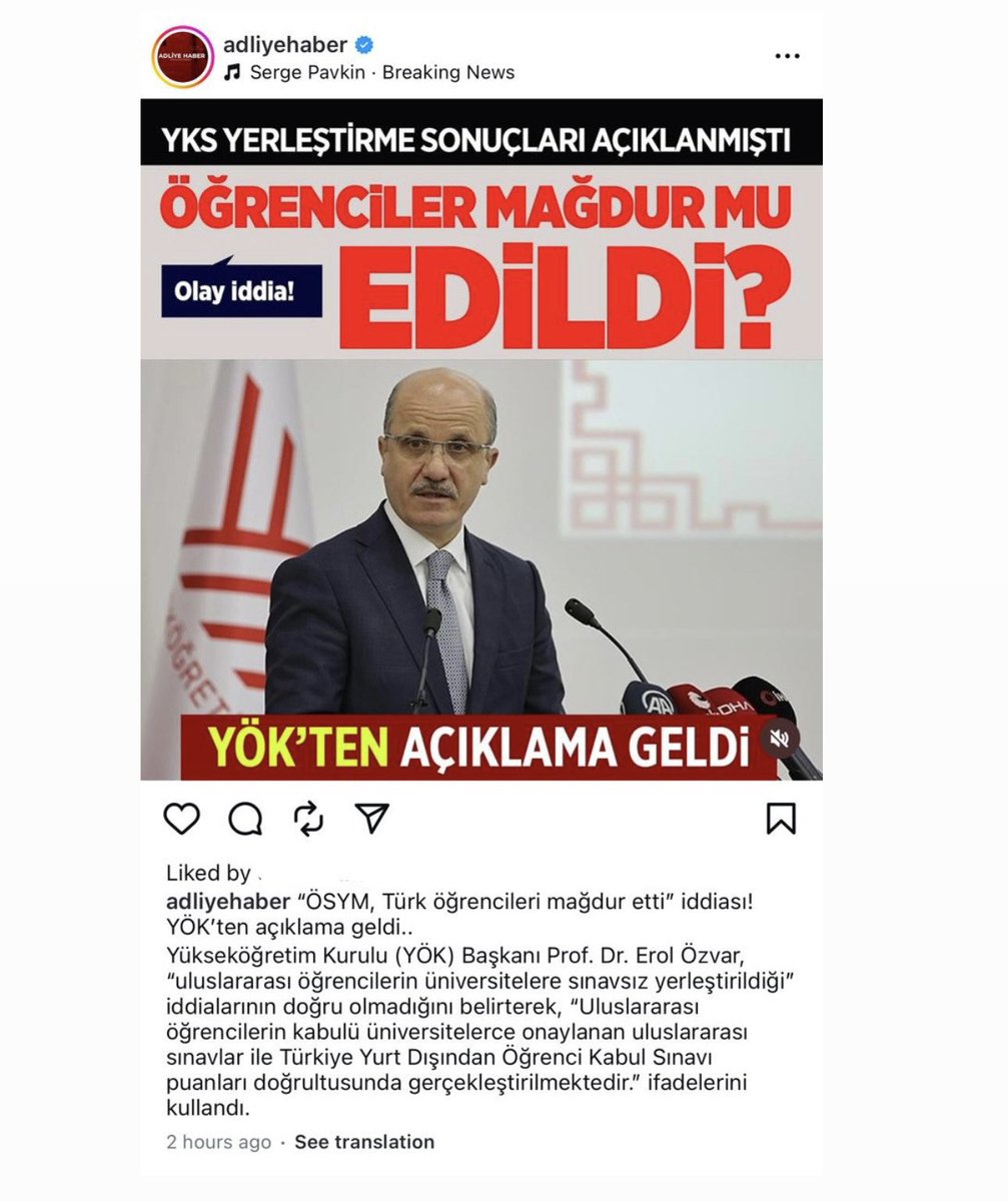 ÖSYM Başkanı 'Yabancı öğrencileri sınavla alıyoruz' demiş. Hangi sınav? Ortaokul düzeyinde bile olmayan sorularla yabancılara alan açarken Türk öğrenciler dünyanın en sor sınavı ile dışarıda kalıyorsa, ortada sınav değil yabancılara torpil var demektir. Bu memleketin evladı kendi