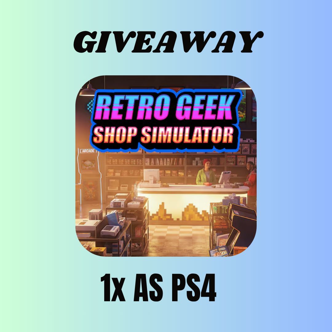 🎮 ** Giveaway Retro Geek Shop Simulator ! !** 🎮 

We’re giving away: 
✨ 1x AS PS4 

How to Enter:
1️⃣ Like this post 💙 
2️⃣ Retweet ♻️ 
3️⃣ Follow: 
4️⃣ Comment  a Gif! 
  - <a href="/GAMWAREDUTCH/">GAMWAREDUTCH</a>
  - <a href="/GamingInsights1/">𝔻𝕒𝕚𝕝𝕪𝔾𝕒𝕞𝕚𝕟𝕘𝕀𝕟𝕤𝕚𝕘𝕙𝕥𝕤 🐦</a>
  - <a href="/nostra_games_/">Nostra Games</a>

Winners Announced 08/28/25

#Winners #PS4 #PS5