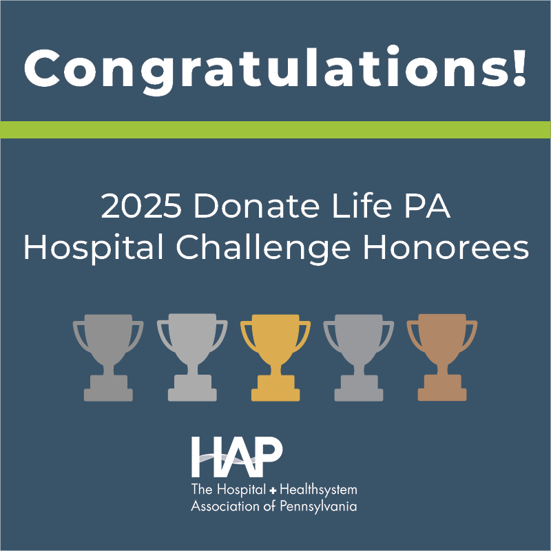 HAP (@hapupdates) on Twitter photo Congratulations to our honorees for the 2025 Donate Life PA Hospital Challenge! 21 hospitals participated to raise awareness of organ, eye, and tissue donation. HAP is proud to partner with <a href="/COREDonateLife/">CORE</a>, <a href="/Donors1/">Gift of Life</a>, and <a href="/DonateLifePA/">Donate Life PA</a>. Learn more: haponline.org/News/HAP-News-… Congratulations to our honorees for the 2025 Donate Life PA Hospital Challenge! 21 hospitals participated to raise awareness of organ, eye, and tissue donation. HAP is proud to partner with <a href="/COREDonateLife/">CORE</a>, <a href="/Donors1/">Gift of Life</a>, and <a href="/DonateLifePA/">Donate Life PA</a>. Learn more: haponline.org/News/HAP-News-…