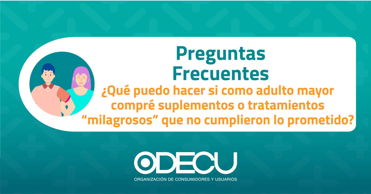 Odecu Chile (@odecuchile) on Twitter photo ¿Te ofrecieron un suplemento con resultados “garantizados” que no cumplió? Muchas personas mayores son víctimas de publicidad engañosa.
En #ODECU te explicamos cómo reclamar y exigir devolución.
Conoce más👉goo.su/Izho36
#PublicidadEngañosa #DerechosDelConsumidor ¿Te ofrecieron un suplemento con resultados “garantizados” que no cumplió? Muchas personas mayores son víctimas de publicidad engañosa.
En #ODECU te explicamos cómo reclamar y exigir devolución.
Conoce más👉goo.su/Izho36
#PublicidadEngañosa #DerechosDelConsumidor