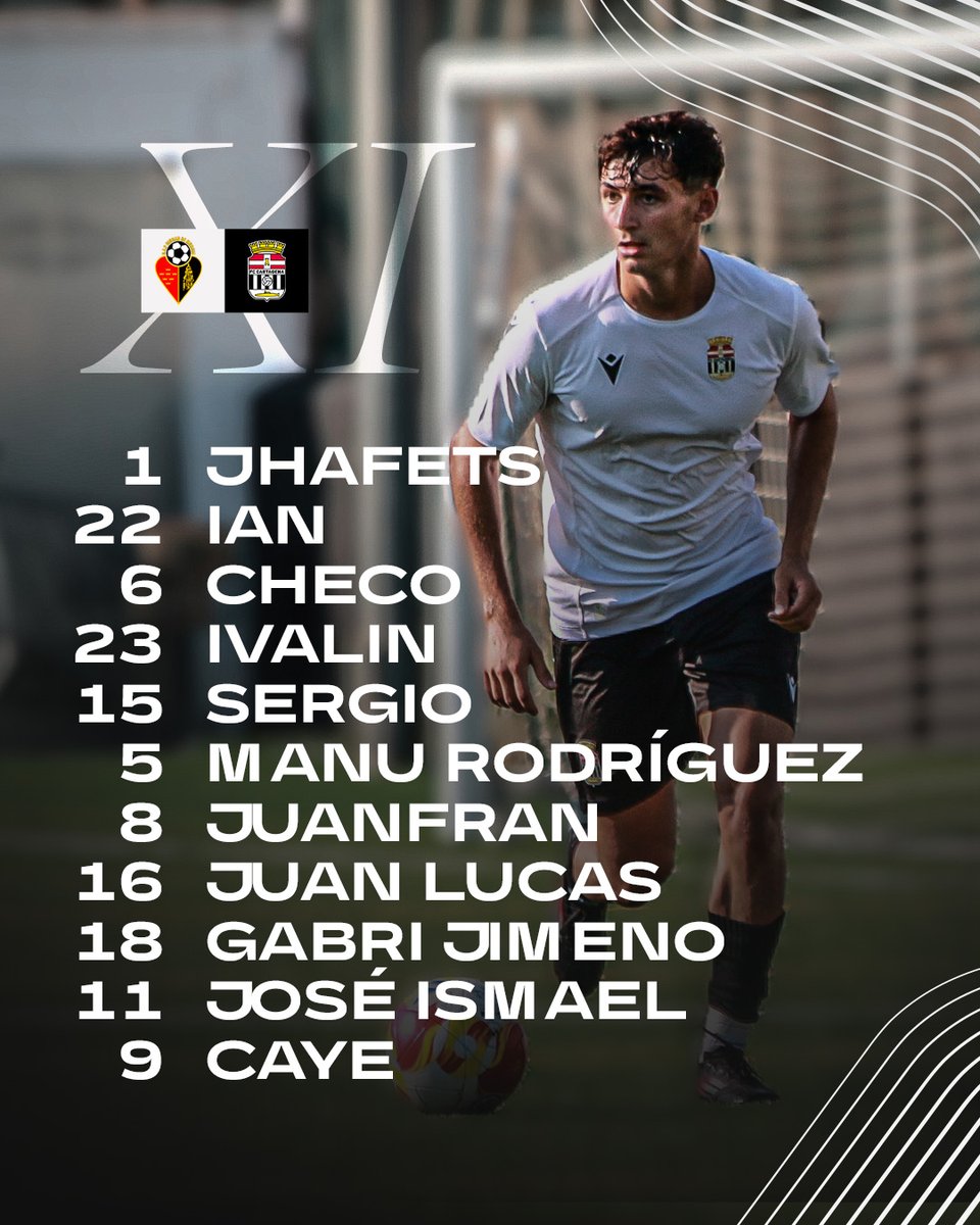 📋 Con este XI afrontamos el penúltimo partido de pretemporada frente al <a href="/CiudadDeMurcia/">CAP Ciudad de Murcia</a>.

#CanteraAlbinegra
