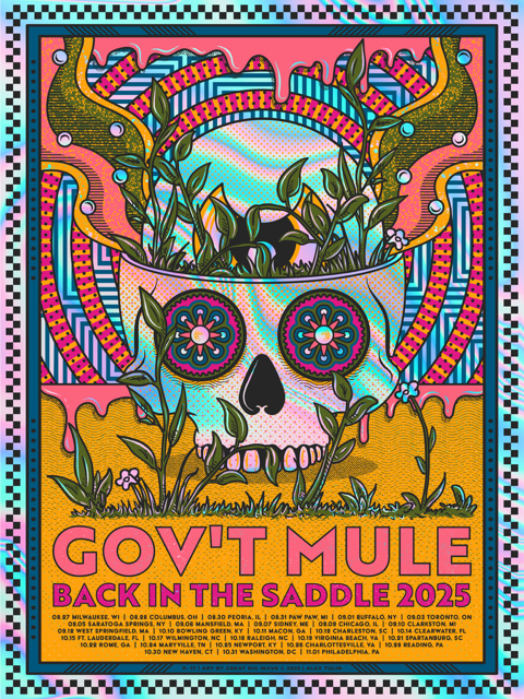 govtmuleband's tweet photo. Fresh ink for the Back In The Saddle Tour, starting TONIGHT in Milwaukee.
Poster design by @_greatbigwave — available in both foil and regular editions on the road. #posterdrops #wheresmymule https://t.co/apIdVSzoCw