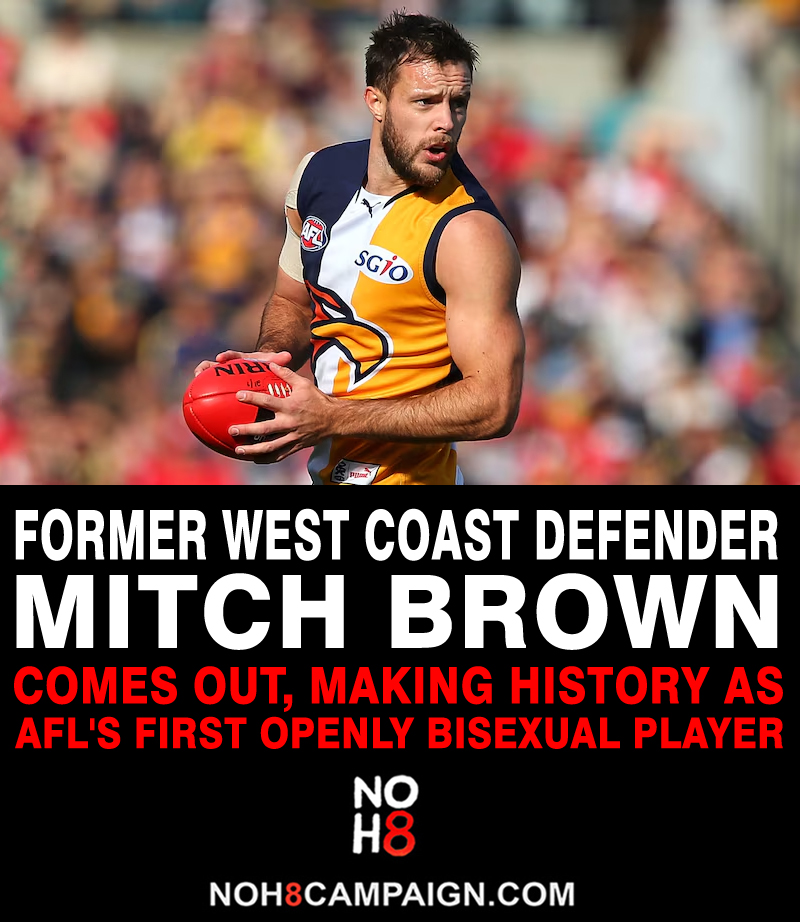 “I see you and you are not alone” Former West Coast defender Mitch Brown comes out, making history as the Australian Football League's first openly bisexual player #NOH8