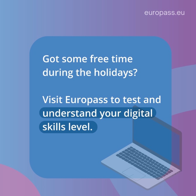 EU_Social's tweet photo. Unlock your digital potential ๐
Take the Europass #DigitalSkills test to understand where you stand and discover your strengths and areas for improvement.
Knowing your digital skills level is the first step to success ๐ซ
Take the test now โ #Europass #20YearsOfEuropass