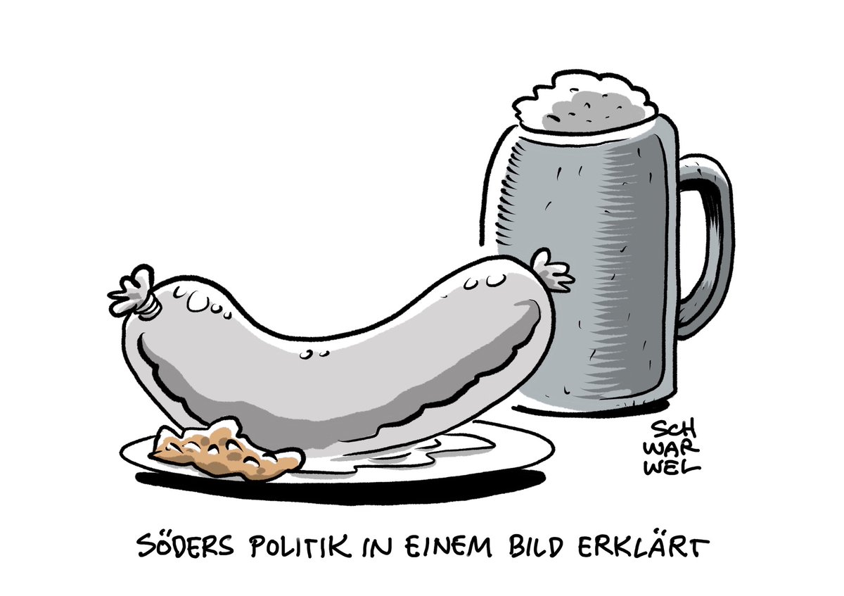 „Nach „Fetischhaftes Wurstgefresse“-Aussage:
Söder schießt gegen Habeck zurück“
#söderfrisst #Söder #Habeck #schwarwel