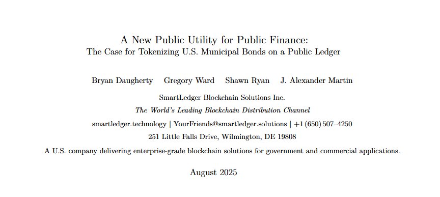 🚨 Coming Soon: A New Public Utility for Public Finance

Billions in taxpayer dollars are lost each year to outdated municipal bond systems, opaque markets, excessive fees, and settlement delays.

Our upcoming paper unveils a compliance-by-design framework for #US