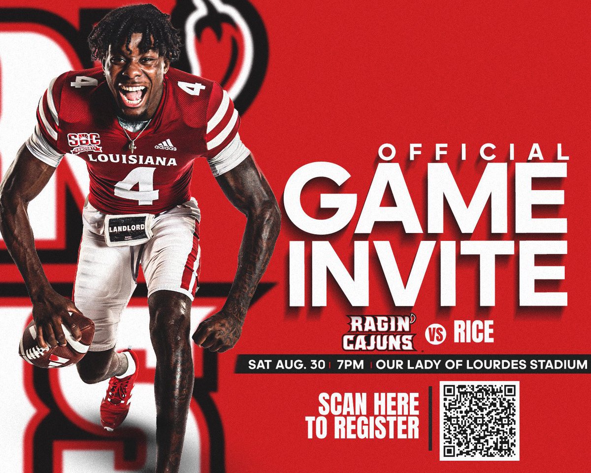 Will be in Lafayette V Rice Week1!! Very excited and blessed to attend!! #GeauxCajuns 
<a href="/ChadSimmons_/">ChadSimmons</a>  <a href="/JeritRoser/">Jerit Roser</a> <a href="/LAvsAllYall/">Louisiana vs. All Y’all</a> <a href="/RecruitLouisian/">Recruit Louisiana™️</a> <a href="/247recruiting/">247Sports Recruiting</a>