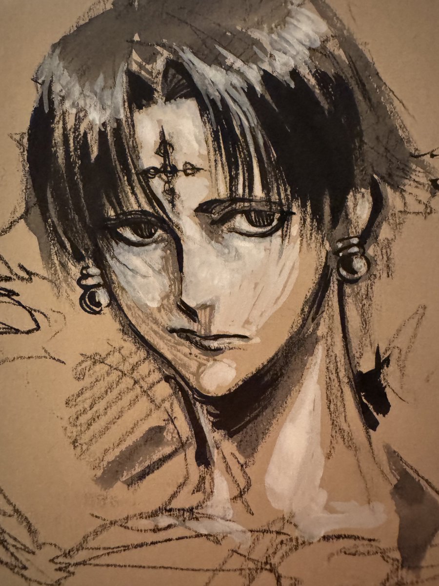 「#1日1ラクガキ ハンターハンターから誰かと考えてクロロ もーちょい素直な表情に」|岩元辰郎@キャラデザいつでも募集中のイラスト