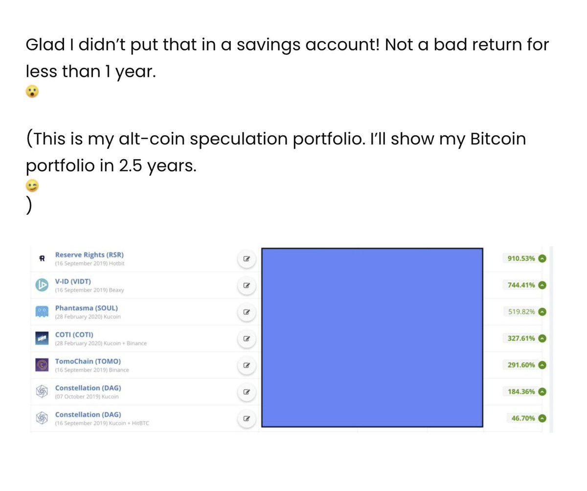 I posted this about 5 years ago. 

Those were the days in crypto! 😍