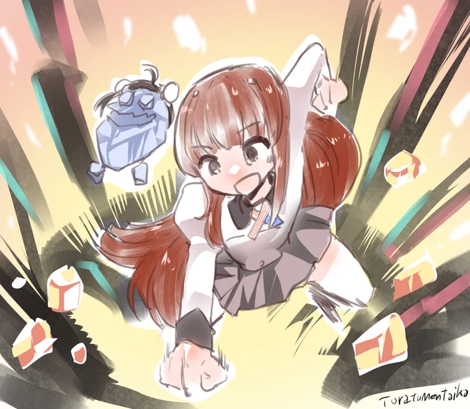 #艦これ版深夜の真剣お絵描き60分一本勝負 #艦これ版真剣お絵描き60分一本勝負_20250827 ヘレナさん サンドボックスアクションに参入する!