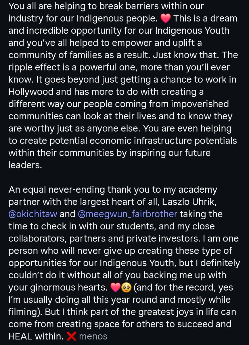 Assad Zaman reposted a post by Jessica Matten on IG 🚨 She describes Assad as 'incredibly kind and talented' while also sharing an important message about empowerment and opportunities for Indigenous youth ❤️