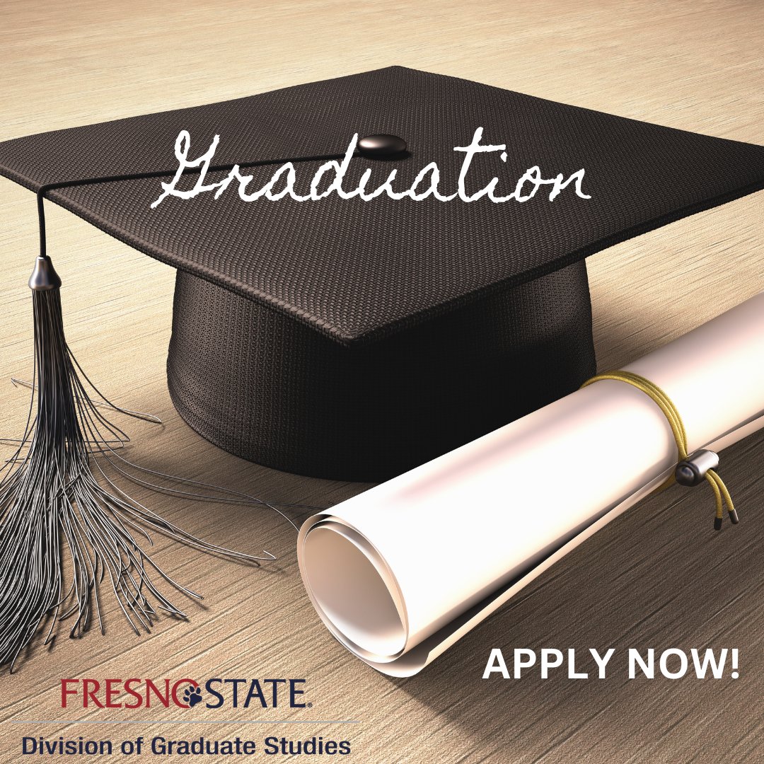 Research & Grad Studies (@fresnostatedrgs) on Twitter photo Hey <a href="/Fresno_State/">Fresno State</a> #GradStudents - if you are planning on finishing all coursework and graduating this semester, don't forget to apply to graduate! Deadline: Friday, September 5, 2025.
More info: academics.fresnostate.edu/drgs/gradstudi… Hey <a href="/Fresno_State/">Fresno State</a> #GradStudents - if you are planning on finishing all coursework and graduating this semester, don't forget to apply to graduate! Deadline: Friday, September 5, 2025.
More info: academics.fresnostate.edu/drgs/gradstudi…