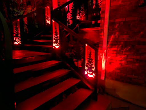 WesternFenceUT's tweet image. ✨ Part 2: The same custom aluminum railing we shared yesterday has a secret—color-changing LED lights. By night, the trees &amp;amp; wildlife glow in shifting colors, turning the entry into living art. 🌙 #CustomRailing #LEDDesign #ColorChangingLights #WesternFence