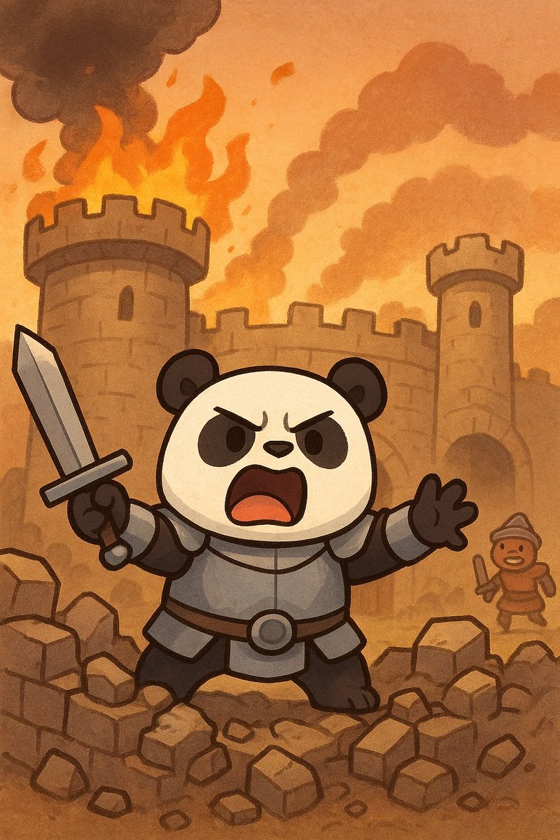 敵の城を攻めてたら、まさかの…
味方の城が落とされてた⚡️

「あのパンダは何してんだ！！」と、
城で叫ばれてる気がする💦

ごめんなさい・・・
#Warlander