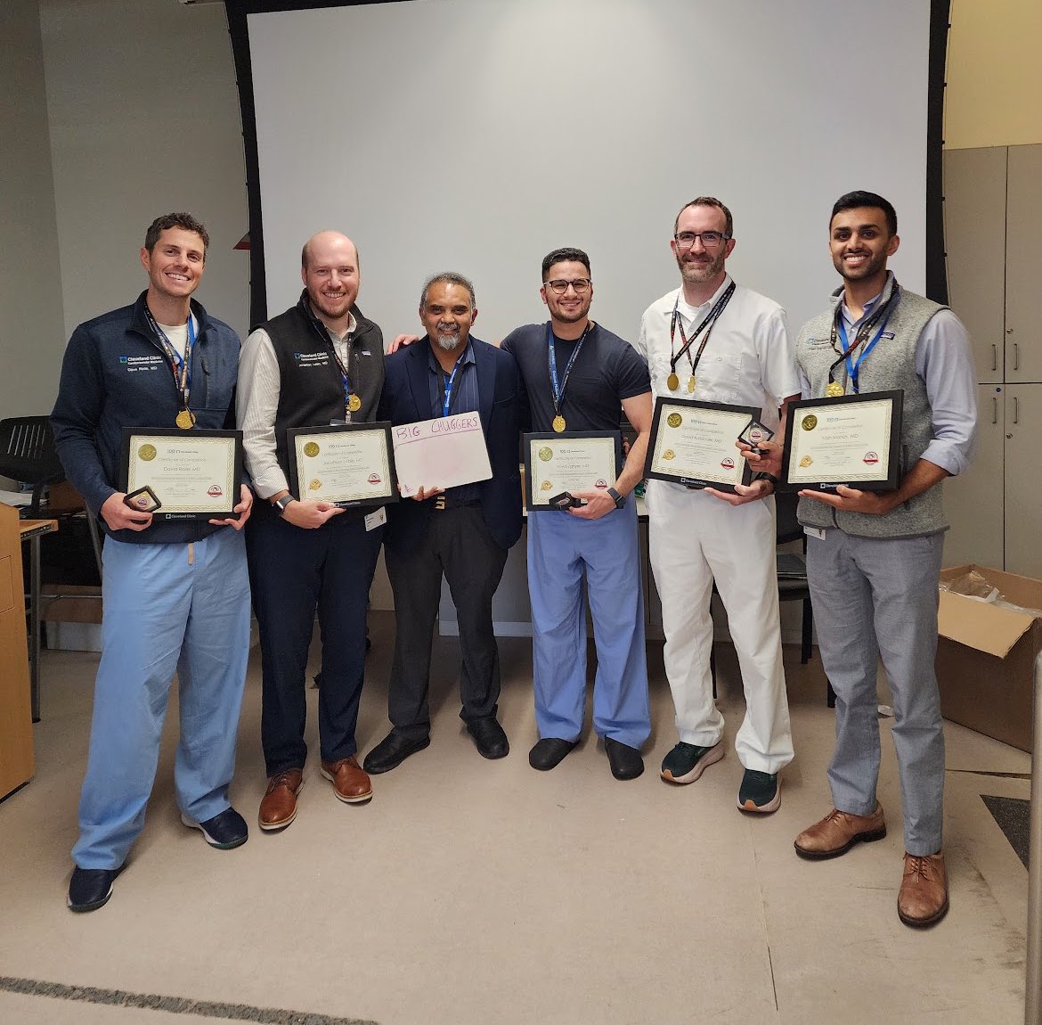 CCF Cardiology Fellows (@ccfcards) on Twitter photo So proud of our cardiology fellows who took home the win at the ECMO Specialist Course right here at Cleveland Clinic! The course and simulations were fantastic, an amazing few days of learning and teamwork! 🏆
<a href="/venumenon10/">venu menon</a> <a href="/RanLeeMD/">Ran Lee, MD, FACC</a> <a href="/AndrewHigginsMD/">Andrew Higgins</a> So proud of our cardiology fellows who took home the win at the ECMO Specialist Course right here at Cleveland Clinic! The course and simulations were fantastic, an amazing few days of learning and teamwork! 🏆
<a href="/venumenon10/">venu menon</a> <a href="/RanLeeMD/">Ran Lee, MD, FACC</a> <a href="/AndrewHigginsMD/">Andrew Higgins</a>