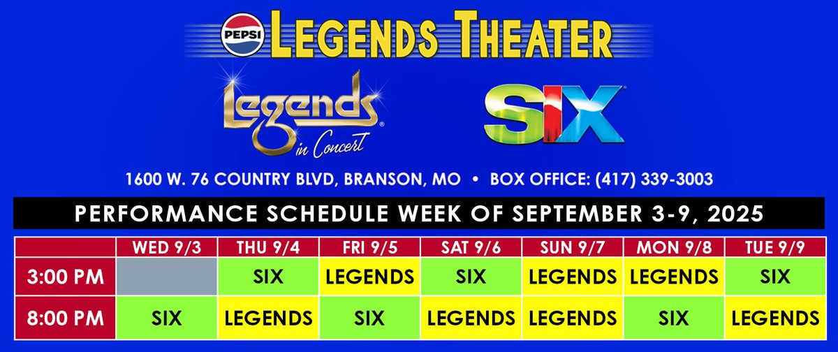 New week, new month, new lineup! Our fall lineup starts tomorrow featuring tributes to Adele, Willie Nelson, The Blues Brothers™ and Elvis ('68 Comeback &amp; Las Vegas Era's). 🎶🎵