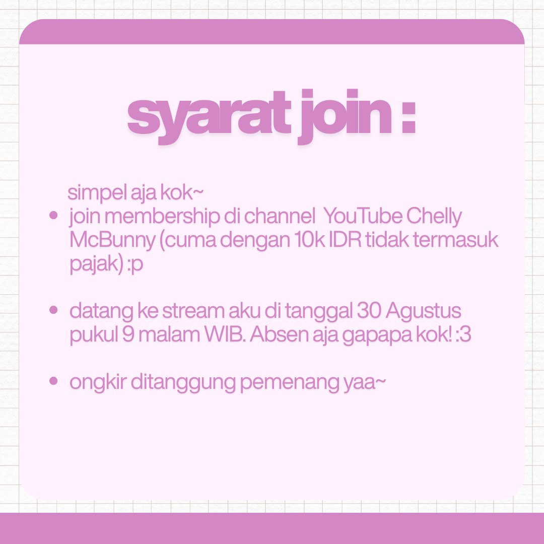 ‼️𝐌𝐈𝐍𝐈 𝐆𝐈𝐕𝐄𝐀𝐖𝐀𝐘‼️

Di stream milestone aku sebelumnya, aku ada list buat giveaway, dan 𝑣𝑜𝑖𝑙𝑎.ᐟ 

Giveawaynya kecil-kecilan dulu yaa👉👈

Ditunggu kehadirannya yaa :3 see u on :
🩷 Sabtu, 30 Agustus 2025 | 9pm wib
🩷 youtube.com/live/8zQkppzZQ…

♡ + ↻ are