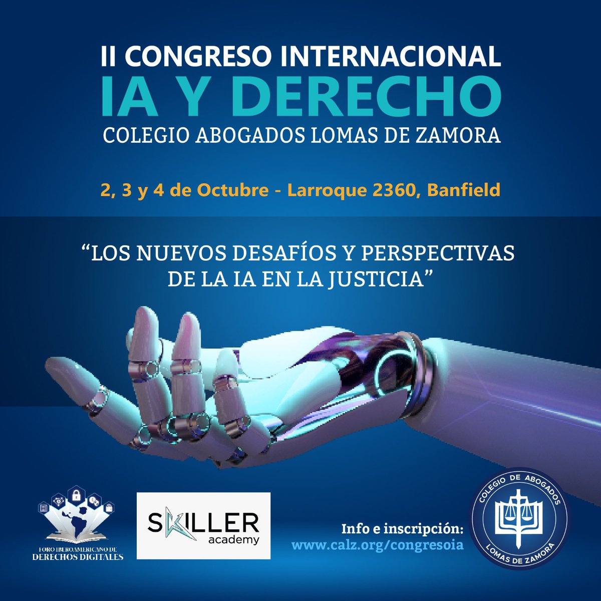 Gracias a todos los que hicieron posible a uno de los  congresos mas grandes de la temporada del Q4 del 2025: II Congreso Internacional de IA y Derecho en el CALZ. 
Son 3 días, mas de 40 disertantes nacionales e internacionales, stands de editoriales, presentaciones de libros...