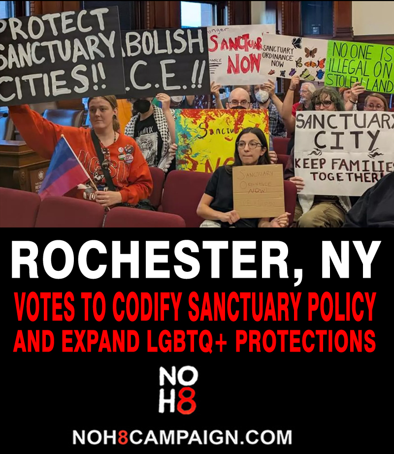 “We're doing this because it matters” Rochester, NY City Council voted unanimously to codify the city's sanctuary policy and expand protections for LGBTQ+ residents #NOH8