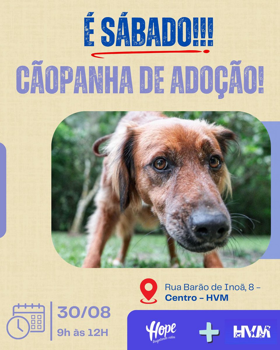 Nossa Campanha de Adoção está chegando! Em parceria com o HVM veterinaria, muitos aumigos esperam por um lar cheio de amor. HVM - Rua Barão de Inoã, 08 - Centro, Maricá/RJ

Cada adoção significa esperança renovada e ajuda a Hope continuar resgatando e salvando vidas.