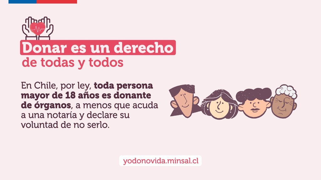 Manifiesta tu voluntad de ser donante a tu familia para que ellos, al conocerla, la respeten 💚

Visita la nueva publicación del blog para mayor información: donacionenpalabrasfaciles.blogspot.com/2025/08/ley-do…

#ChilePaísDonante #Donación #Trasplante #Ley #Blog #publicaciones #Chile