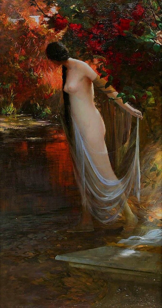 artenpedia's tweet photo. Ophelia at the river’s edge, ca.1900, Carlos Ewerbeck https://t.co/4bFKwNGr45