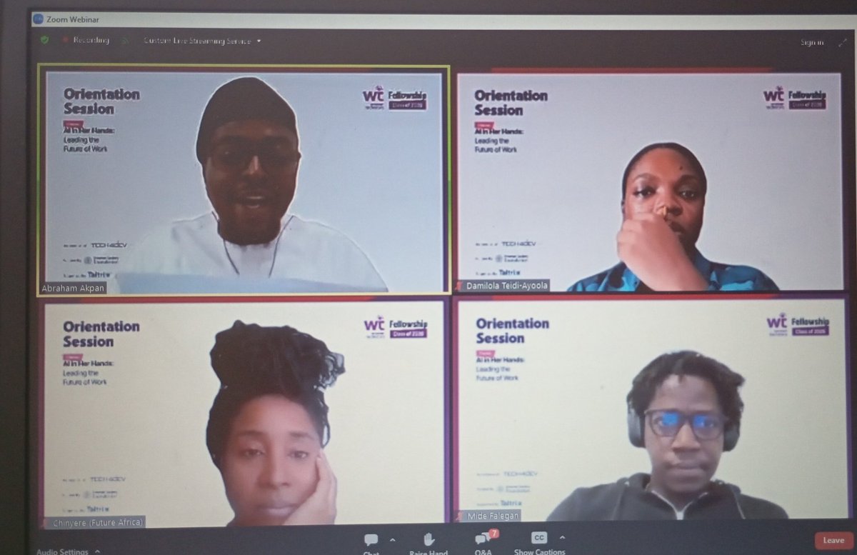 wildfl0w6r's tweet image. Day 8 of the Women Techsters Fellowship Orientation was power-packed!

From Dr. Philile Mkhize's powerful reminder to stay curious, build strong networks, and advocate for ourselves, to learning how to balance technical and soft skills, every session challenged me to think bigger